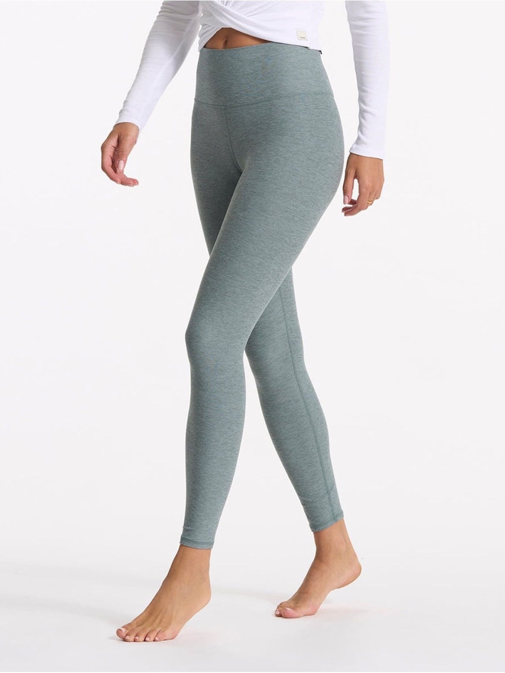 Vuori Clean Elevation Soft Athletic Leggings Stormy Heather Blue Grey Size XL